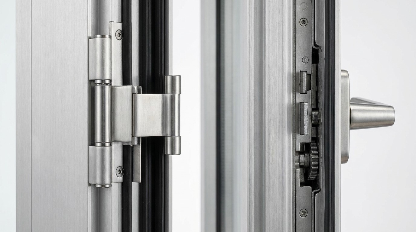 Heavy-Duty Aluminum Casement Door Hardware Detail