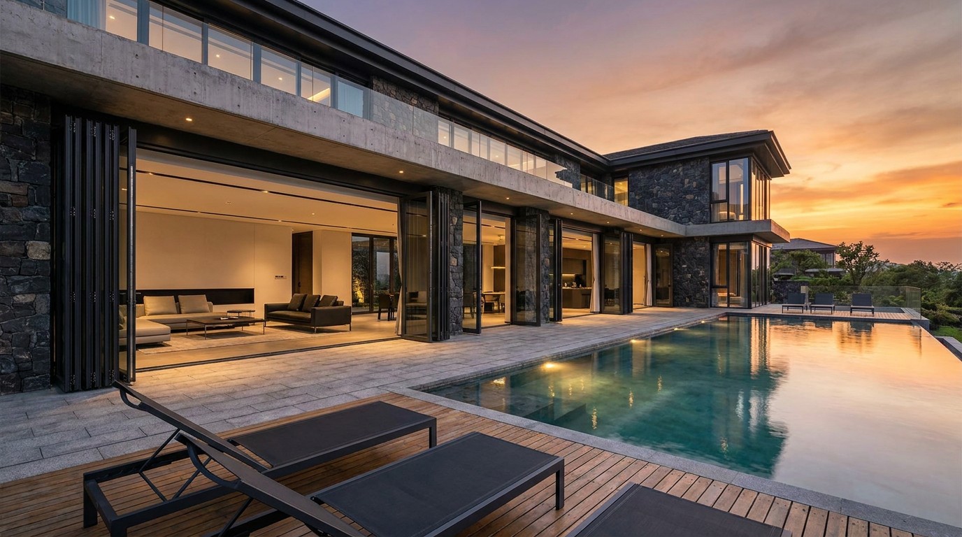China Double Glazed Aluminum Folding Door Manufacturer Scene