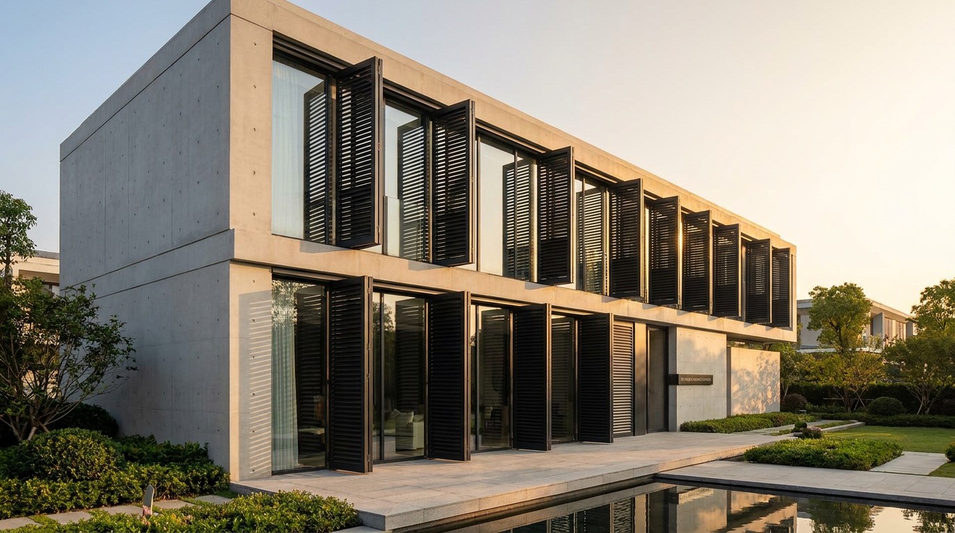 Foshan Luxury Villa Aluminum Shutter Window Scene
