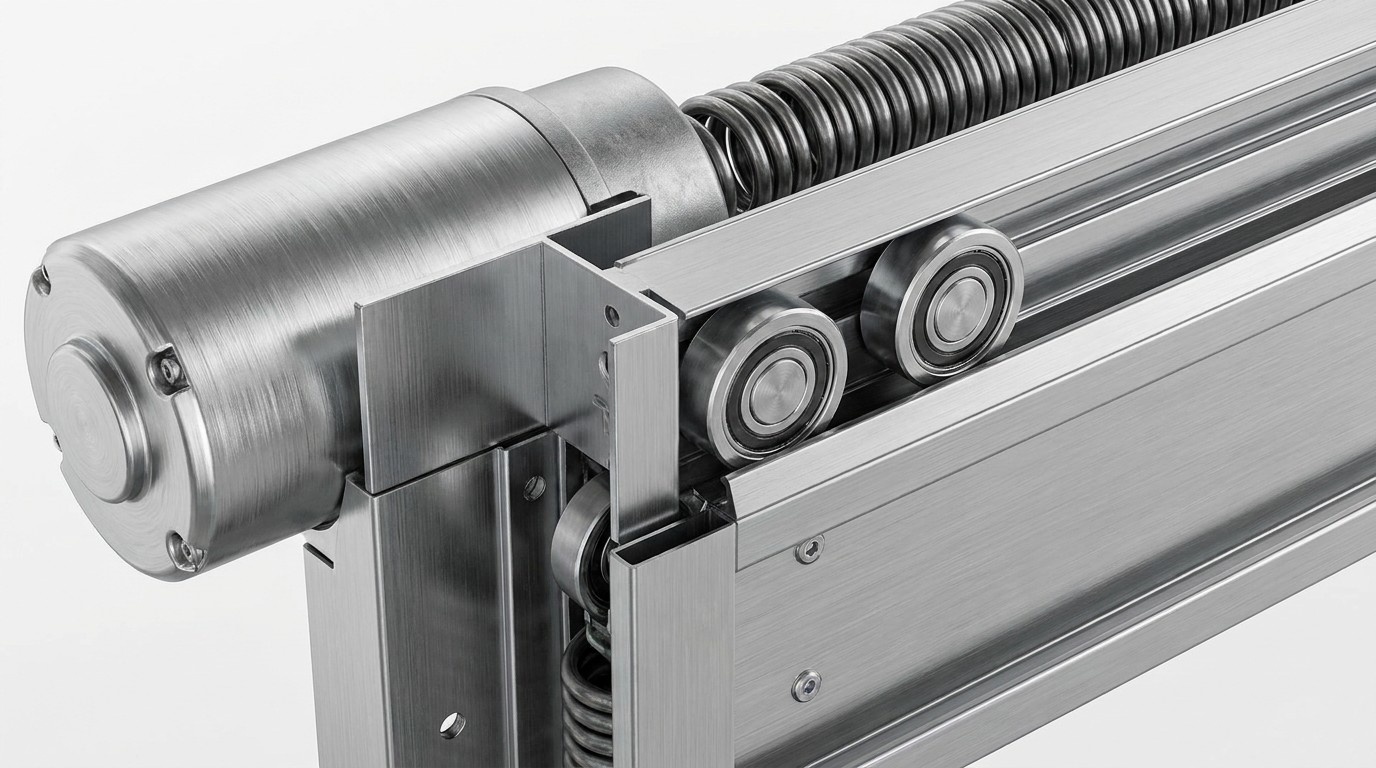 Premium Garage Door Motor and Track System Detail