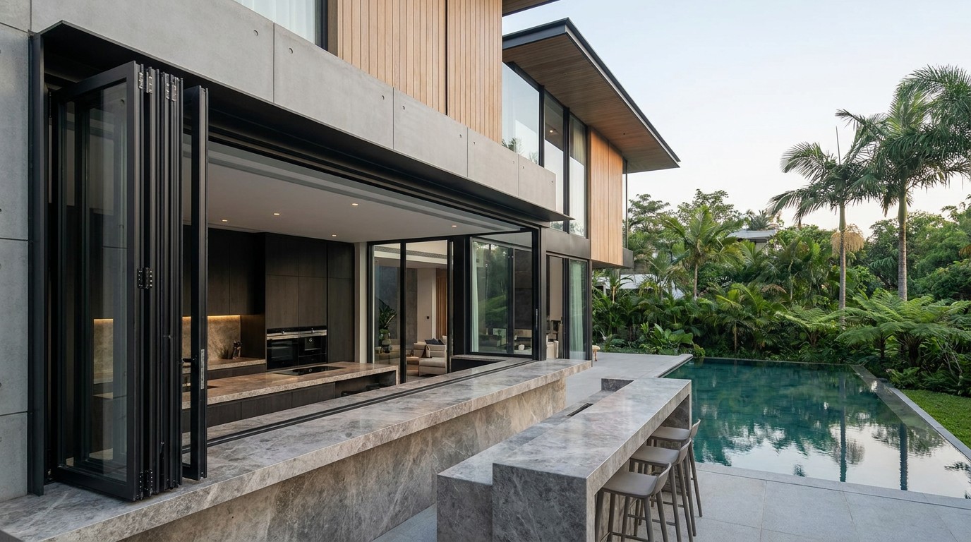 Guangdong Luxury Villa Aluminum Folding Window Servery