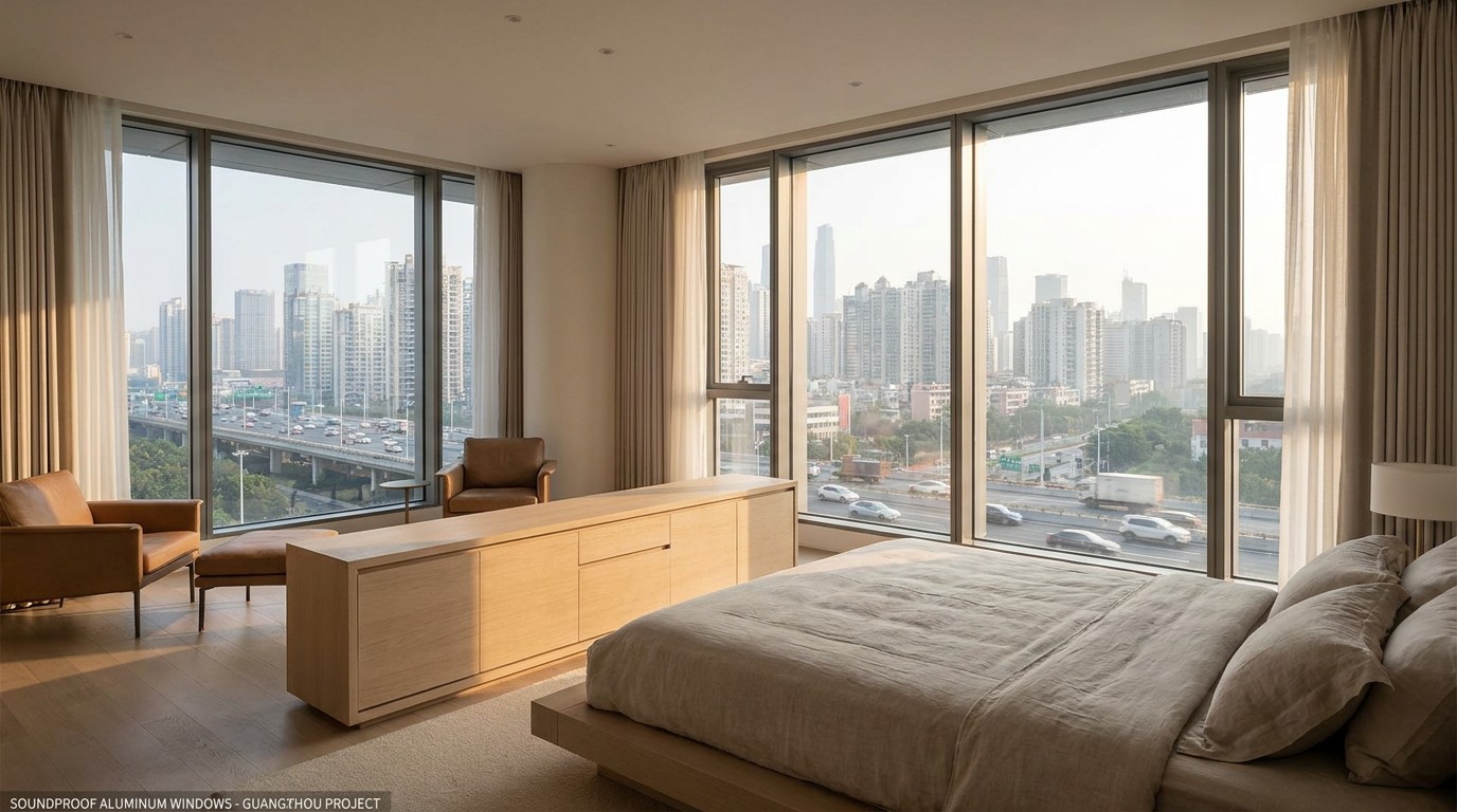 Guangzhou Triple Glazed Soundproof Aluminum Window Scene