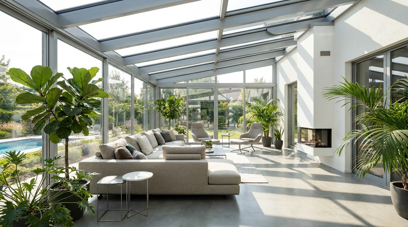 Modern Aluminum Sunroom Interior Lifestyle