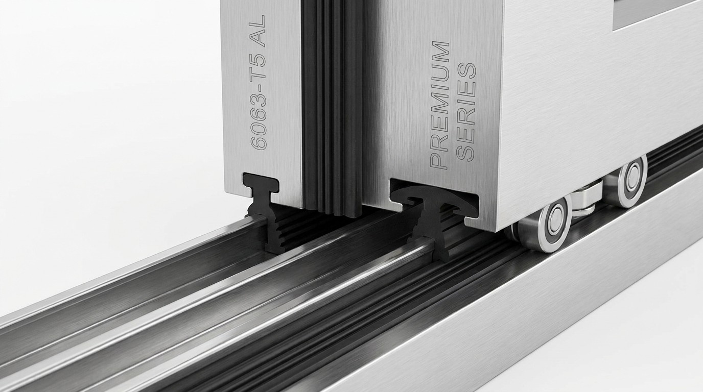 Premium Sliding Door Track and Roller System Detail