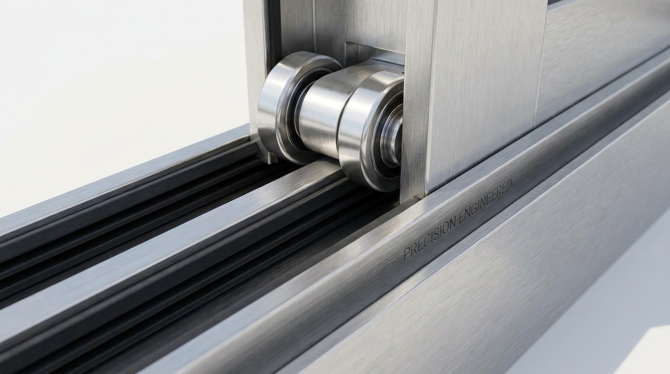 Heavy-Duty Stacking Door Track and Roller Detail
