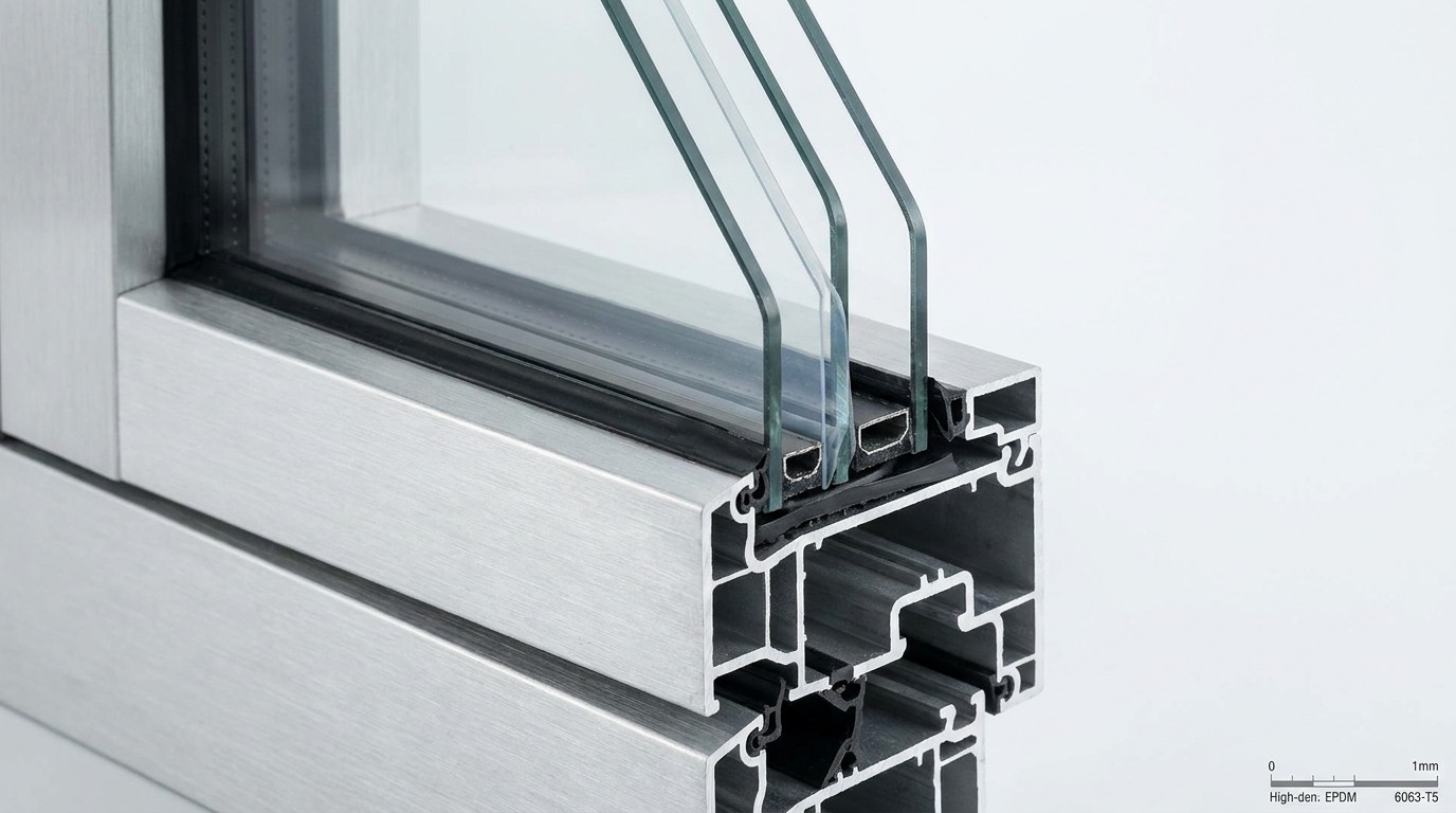 Triple-Glazed Soundproof Glass and PVB Interlayer Detail
