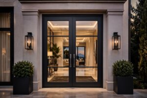 China Energy Saving Thermal Break Aluminum Double Doors Manufacturer Wholesale Price List